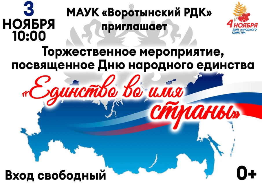 Торжественное мероприятие, посвященное Дню народного единства «Единство во имя страны»