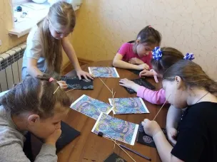 Мастер-класс в технике граттаж